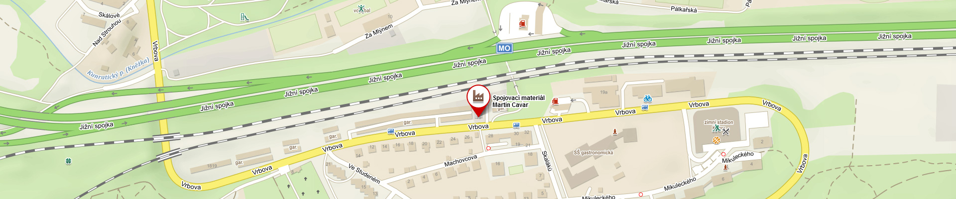 Mapa okolí prodejny Vrbova 15, Praha 4 – Braník